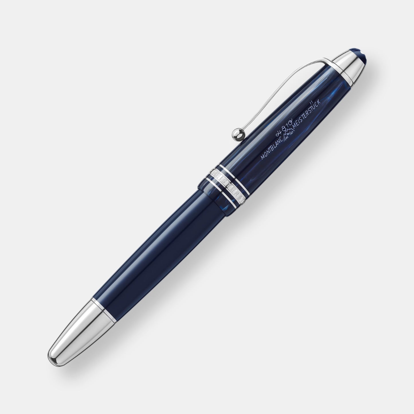 Stylo-plume, collection meisterstuck the origin, plume type m, résine précieuse bleue, édition anniversaire