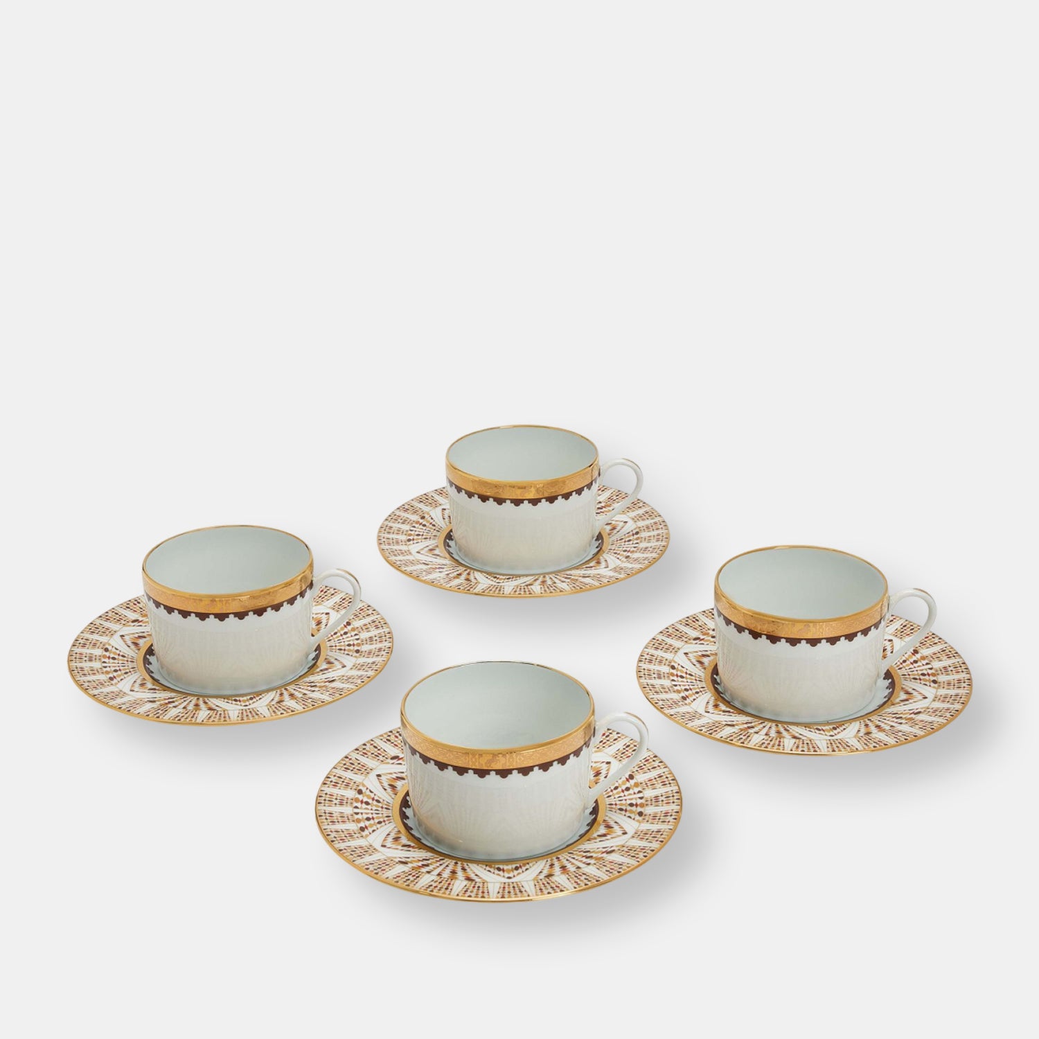 Coffret de 4 tasses et soucoupes thé cavalier royal