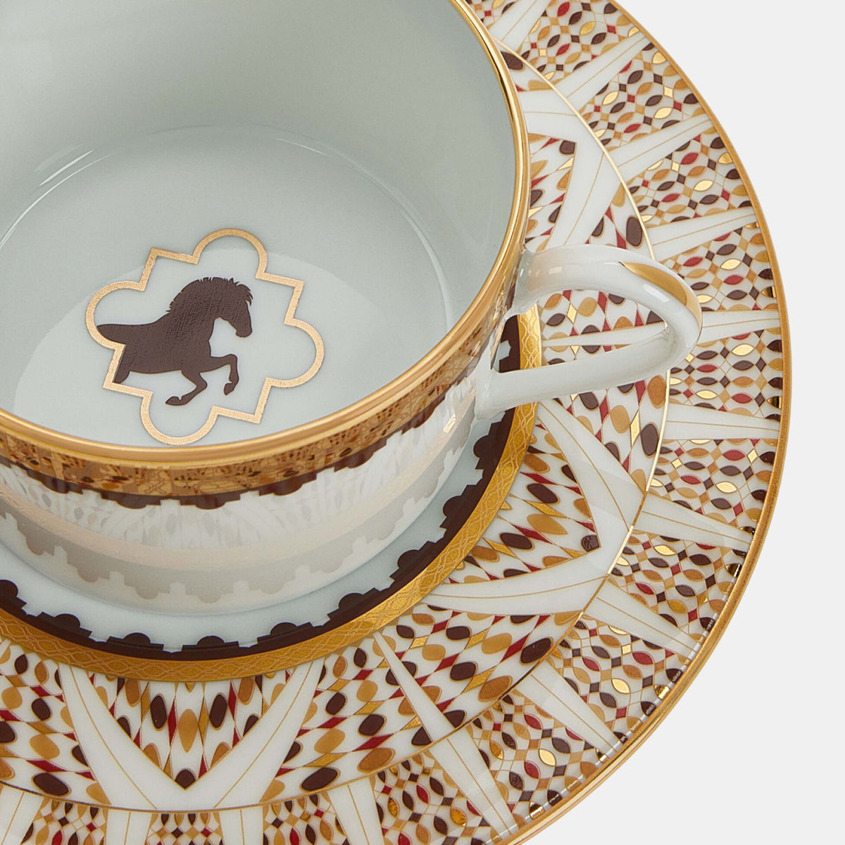 Coffret de 4 tasses et soucoupes thé cavalier royal