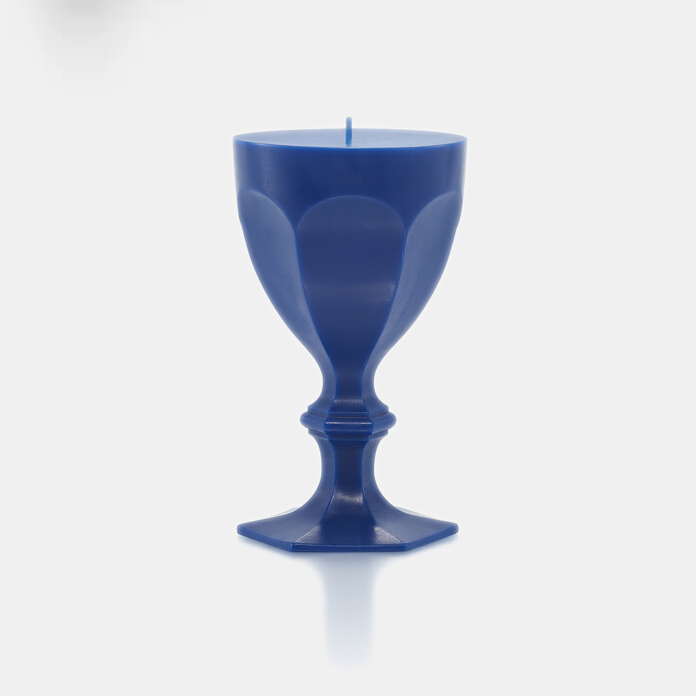 Bougie en verre harcourt bleu