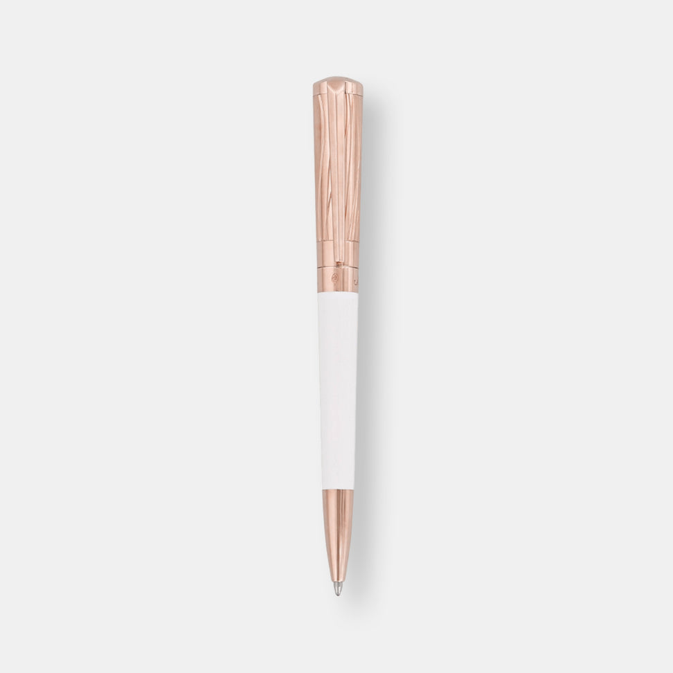 Stylo liberté stylo à bille laque blanche / or rose