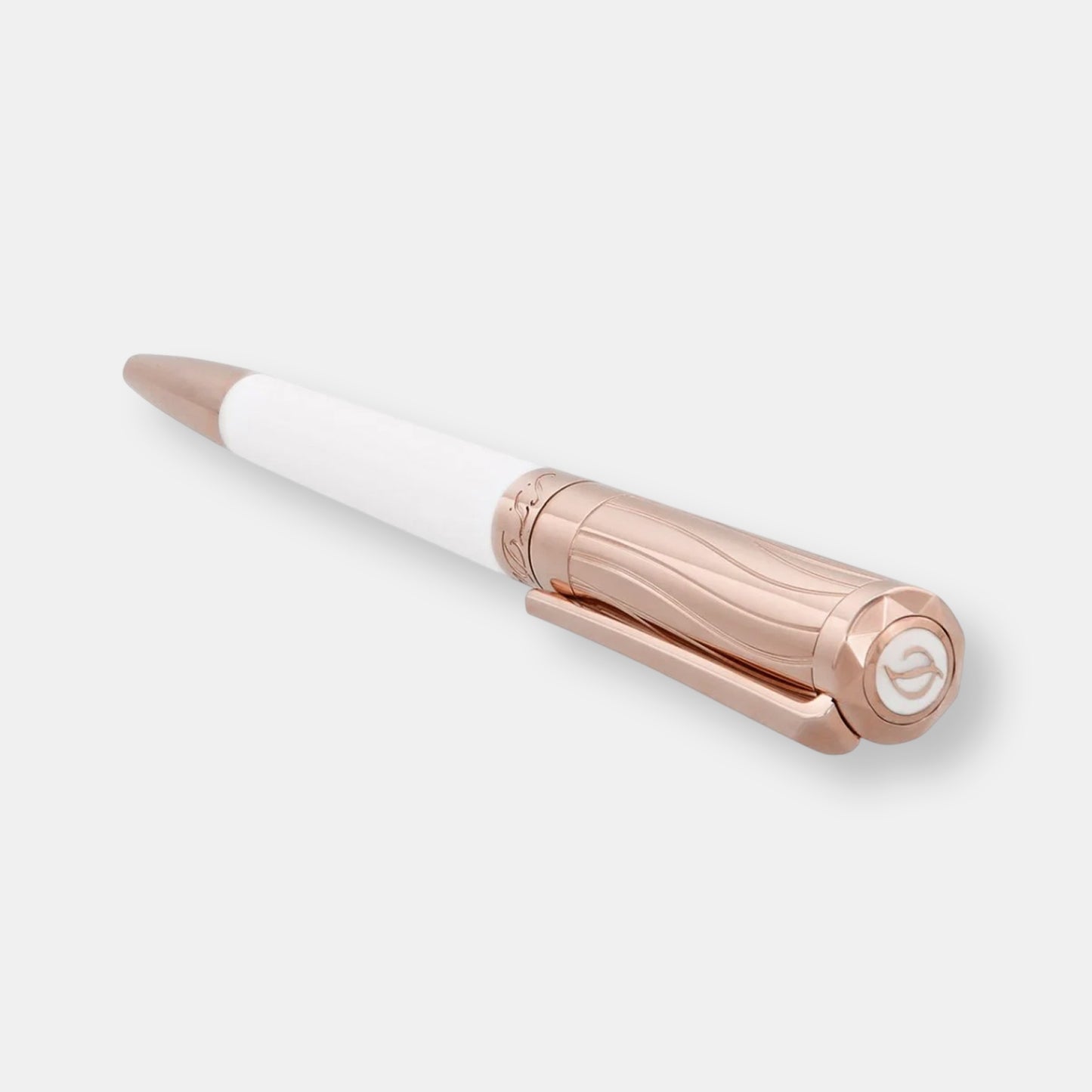 Stylo liberté stylo à bille laque blanche / or rose