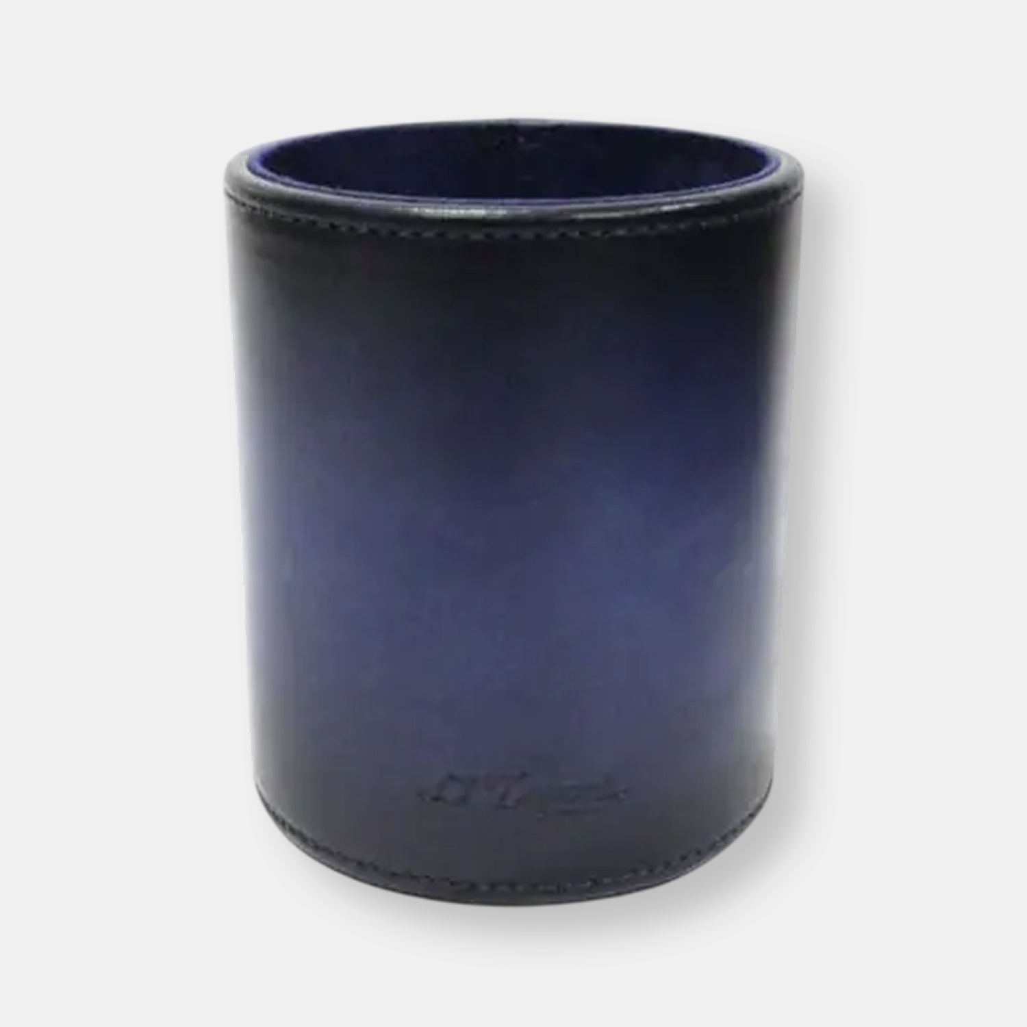 Pot à crayon en cuir atelier bleu