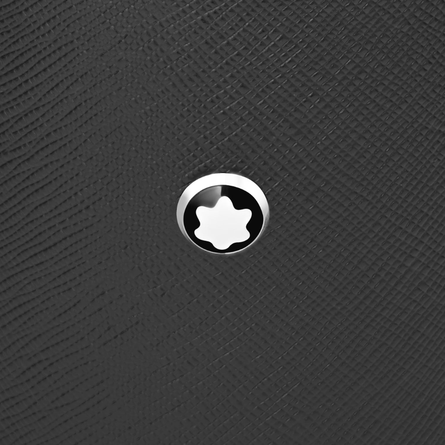 Porte-stylo rond en cuir noir