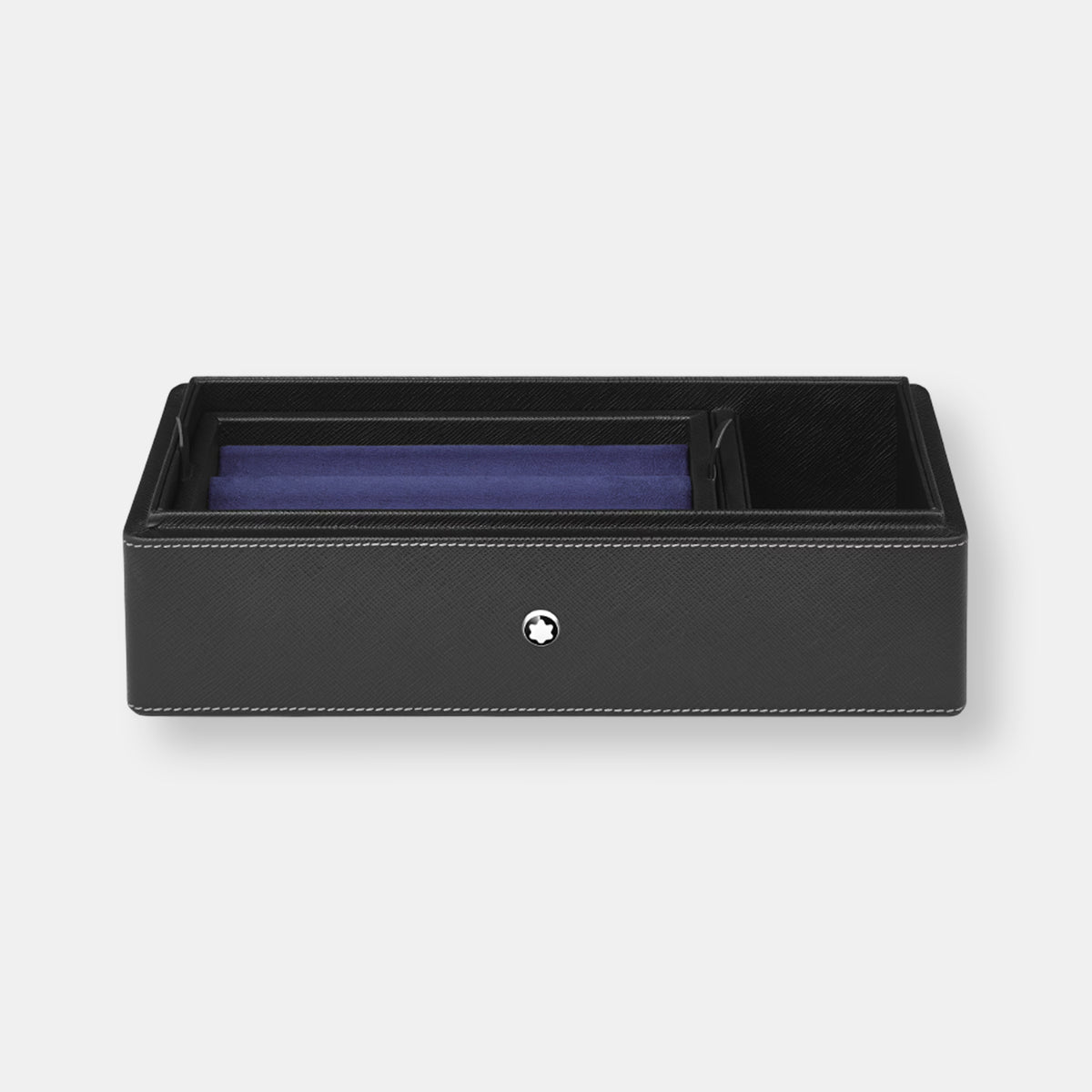 Boîte de bureau en cuir pour trois instruments d’écriture et une bouteille d’encre