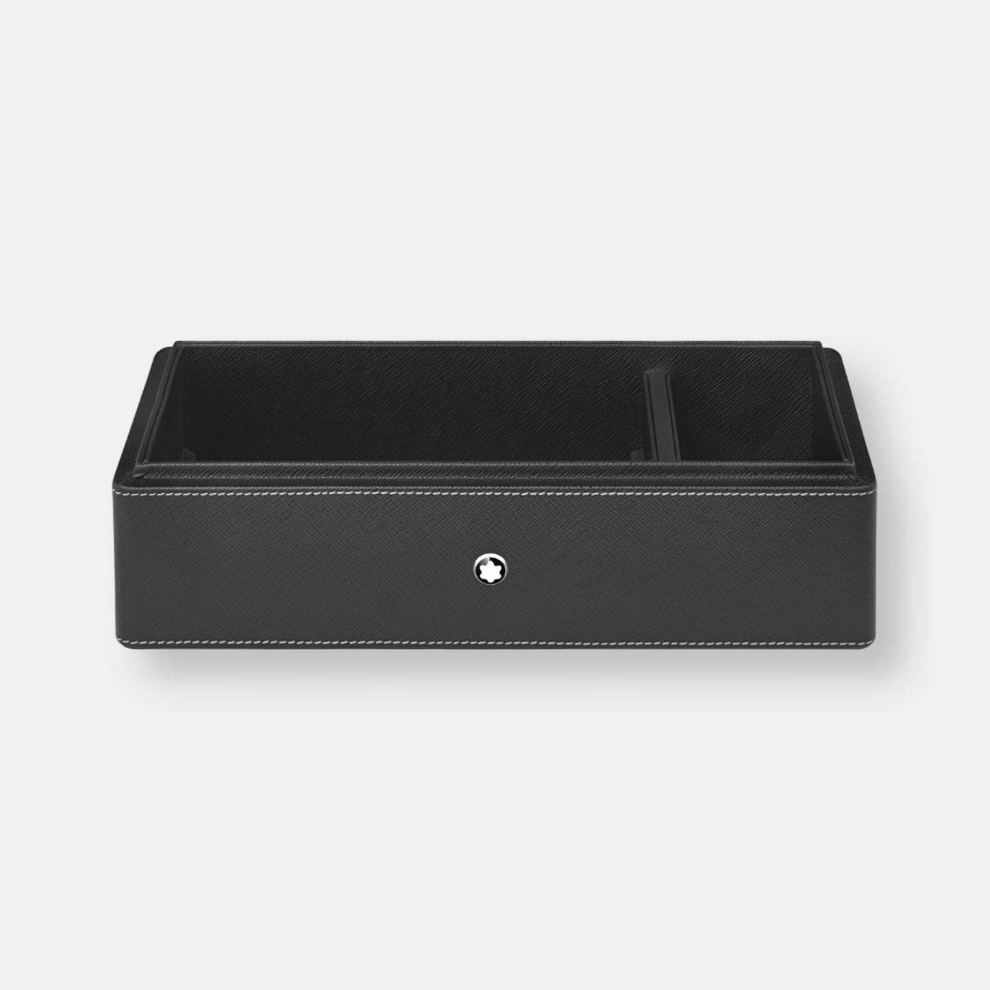 Boîte de bureau en cuir pour trois instruments d’écriture et une bouteille d’encre