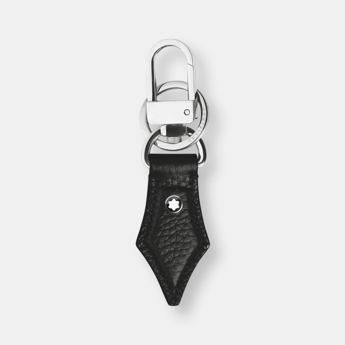Porte-clés plume en cuir grainé