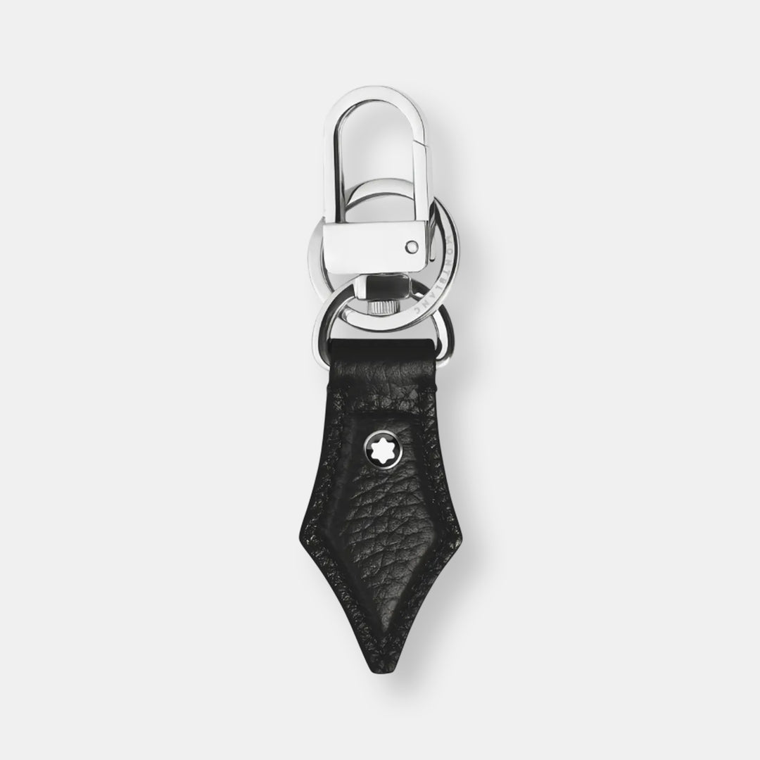 Porte-clés plume en cuir grainé