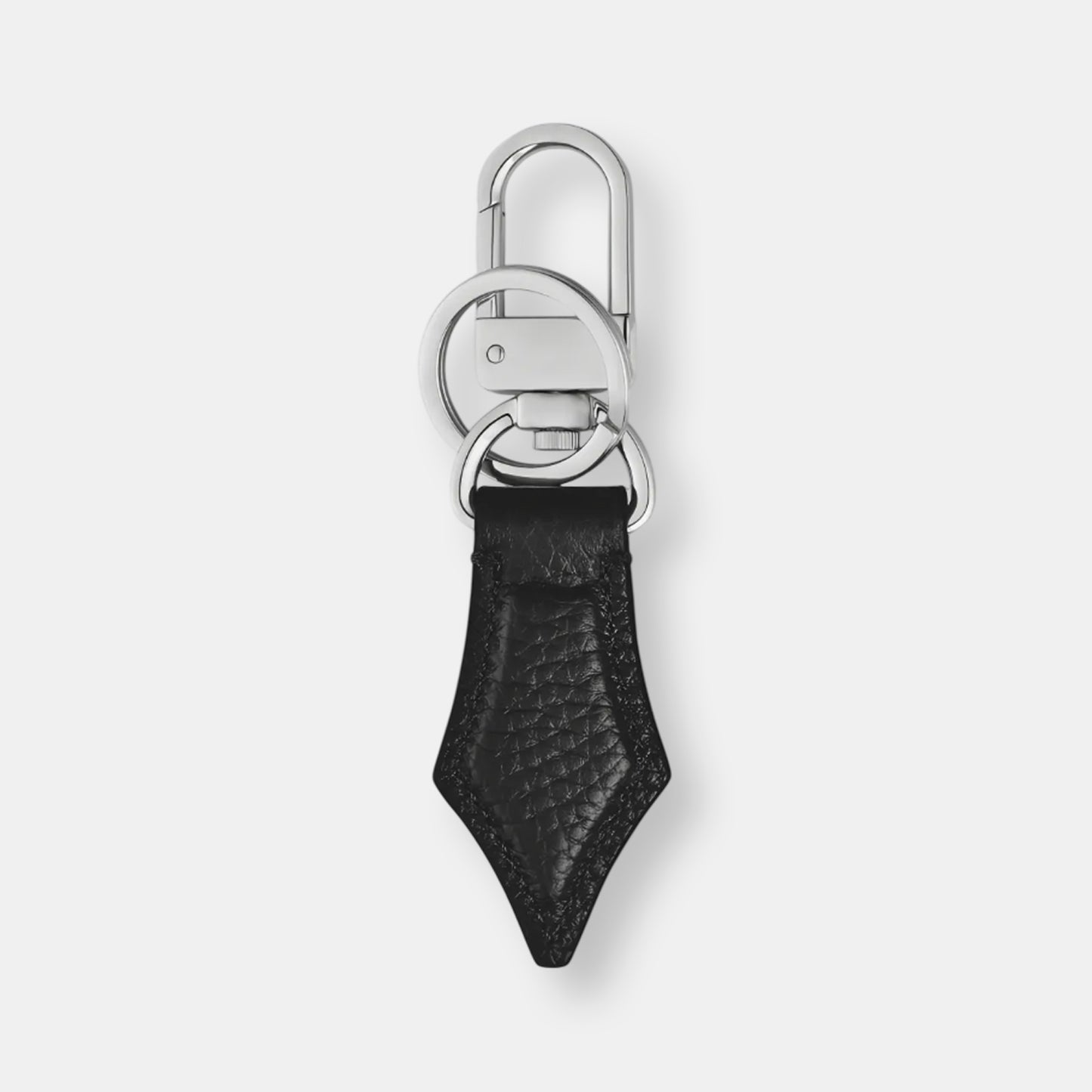 Porte-clés plume en cuir grainé