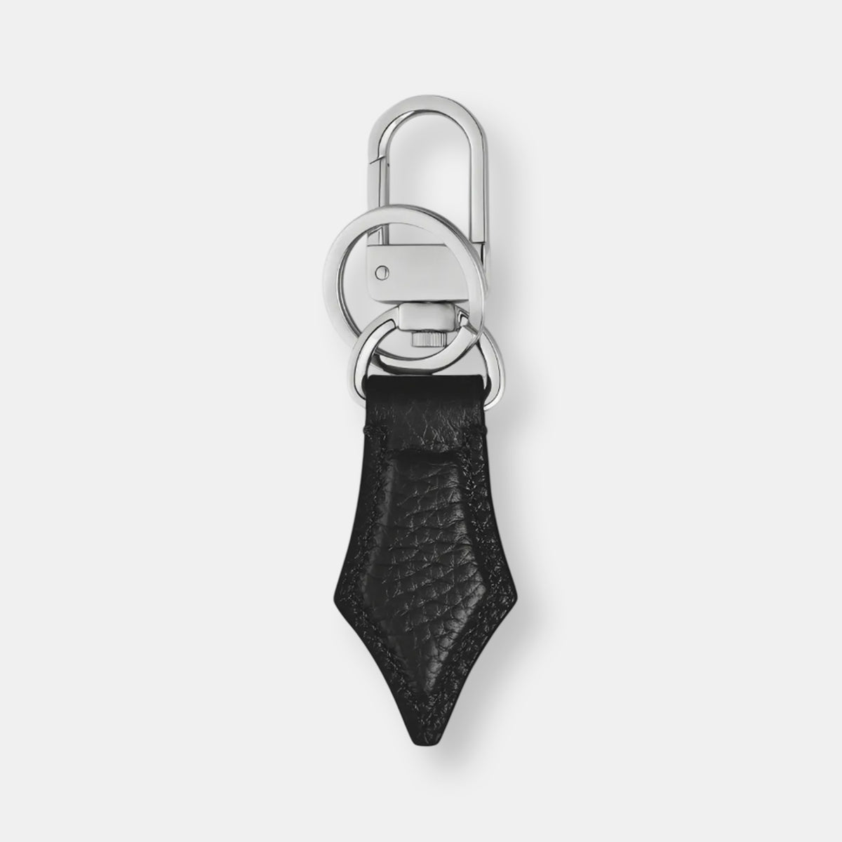 Porte-clés plume en cuir grainé