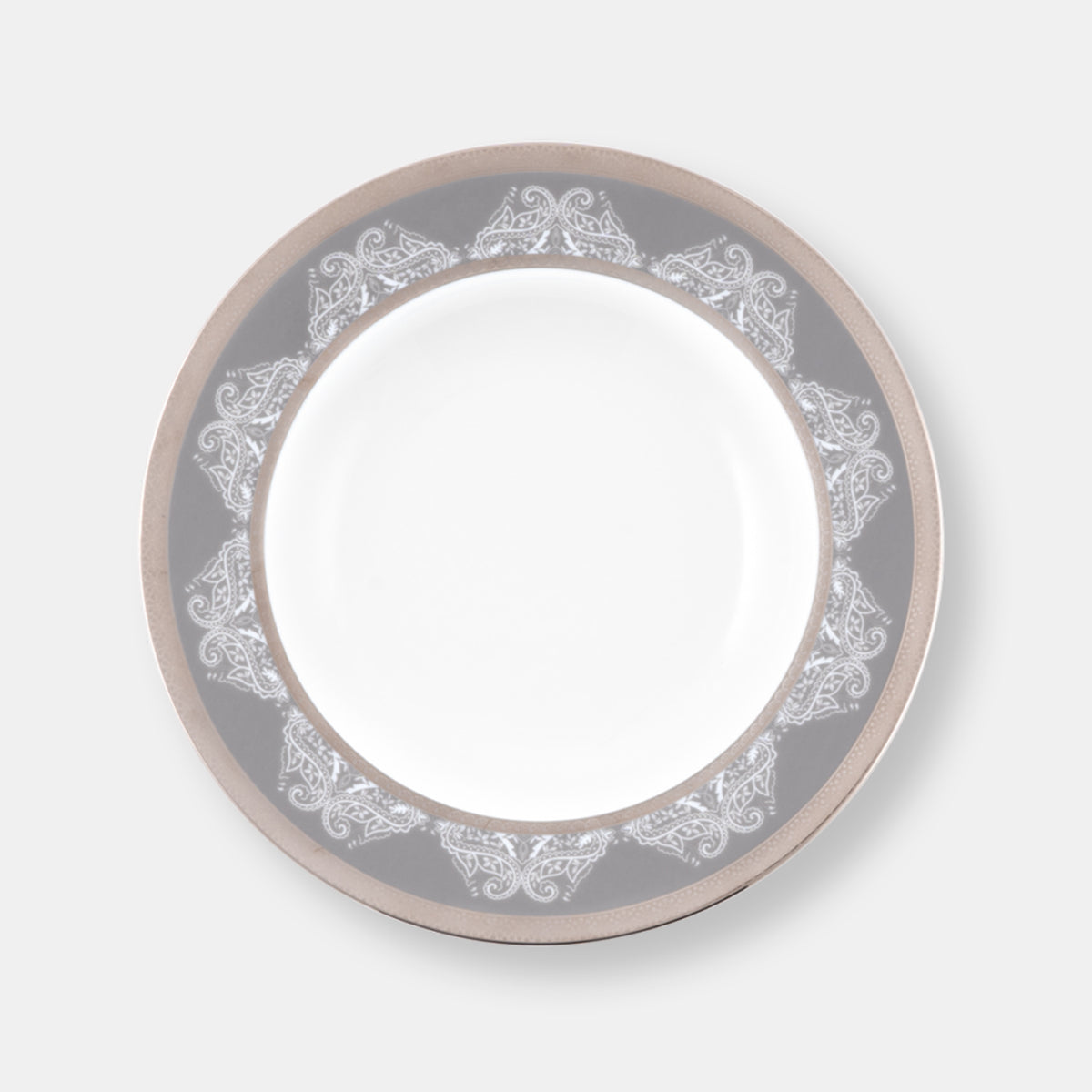 Assiette creuse à aile romane gris