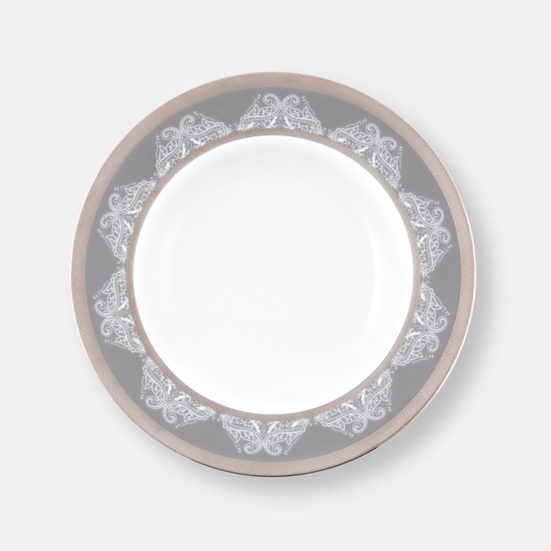 Assiette creuse à aile romane gris