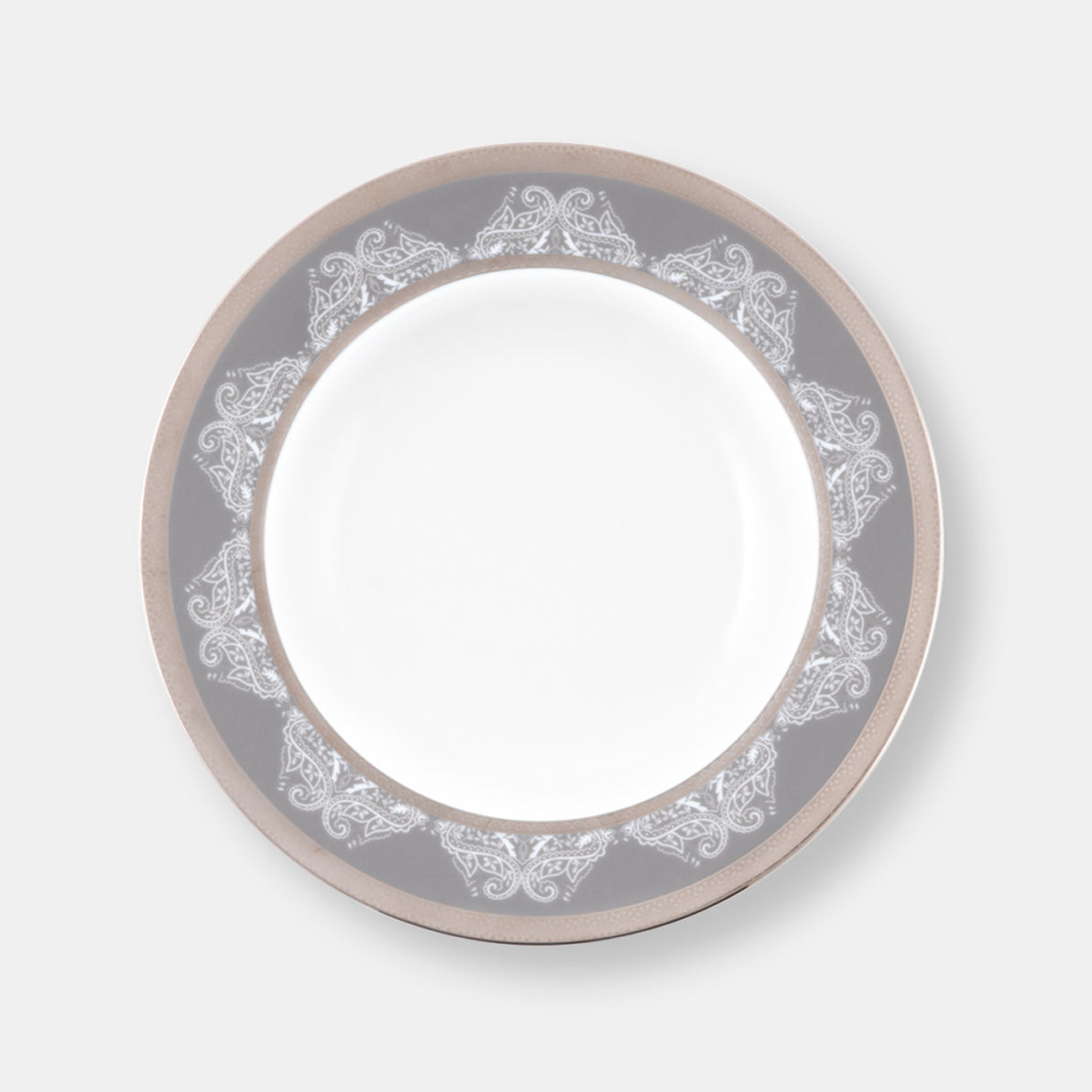 Assiette creuse à aile romane gris