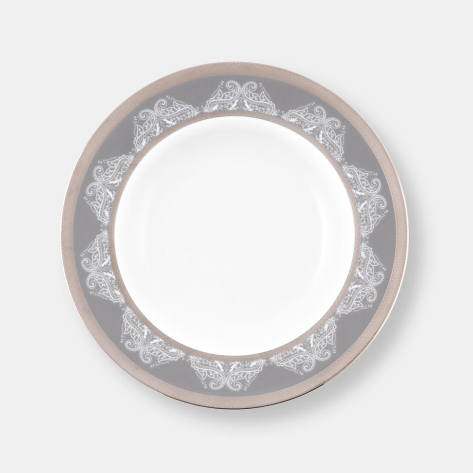 Assiette creuse à aile romane gris