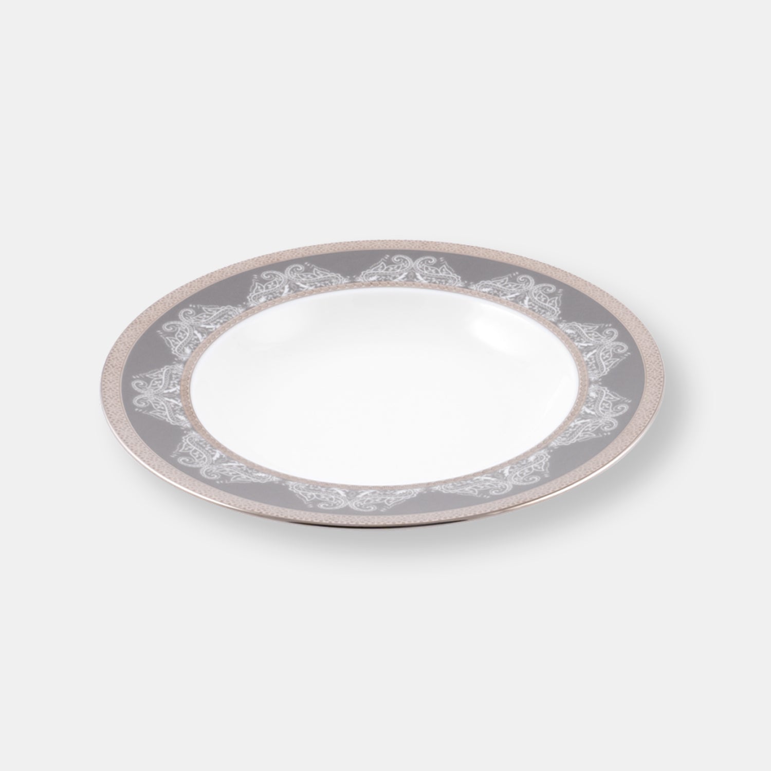 Assiette creuse à aile romane gris