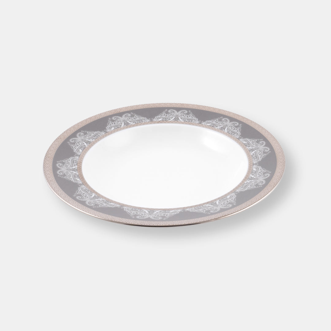 Assiette creuse à aile romane gris
