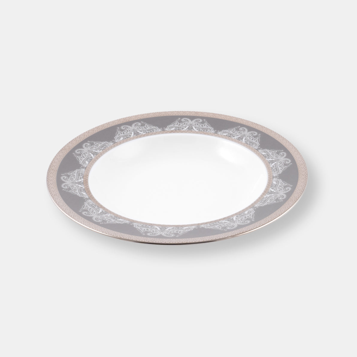 Assiette creuse à aile romane gris