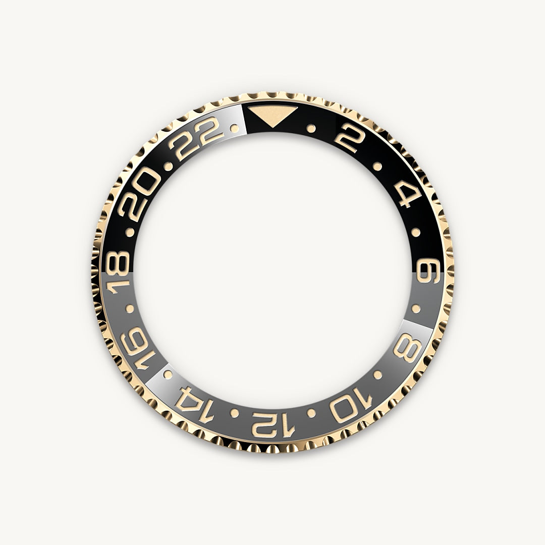 Montre Rolex GMT-Master II en Rolesor jaune – combinaison d’acier Oystersteel et d’or jaune détail 1 - arije Paris