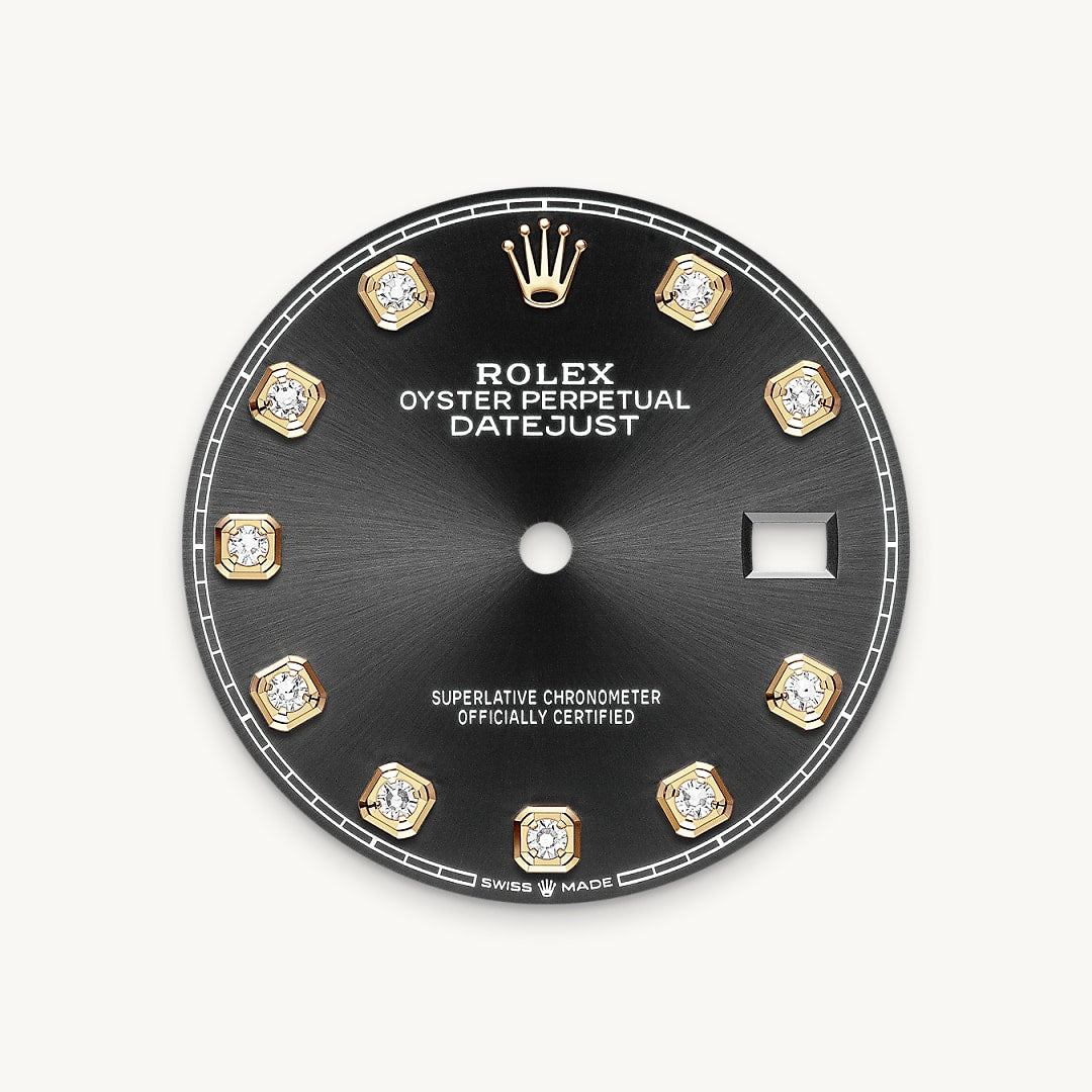 Montre Rolex Datejust 36 en Rolesor jaune – combinaison d’acier Oystersteel et d’or jaune détail 1 - arije Paris