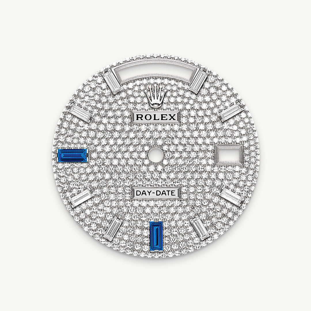 Montre Rolex Day-Date 40 en Or gris 18 ct détail 1 - arije Paris