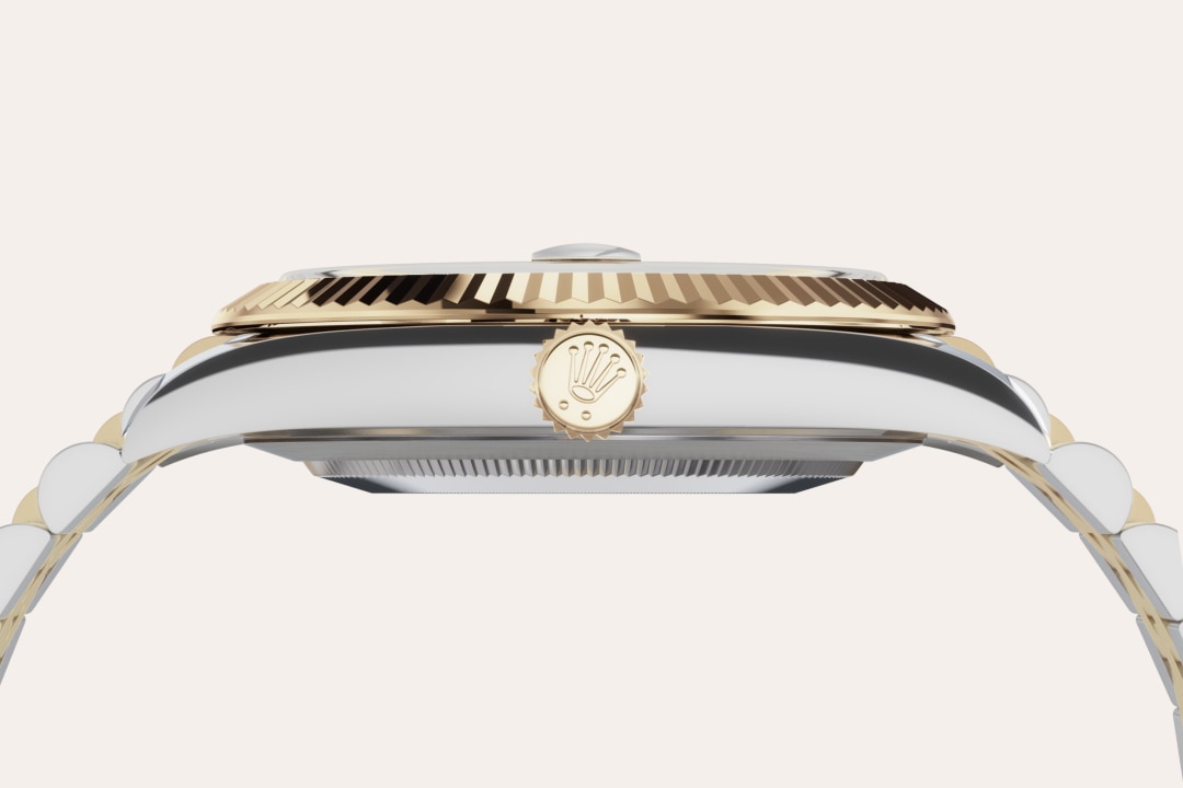 Montre Rolex Datejust 41 en Rolesor jaune – combinaison d’acier Oystersteel et d’or jaune détail 3 - arije Paris