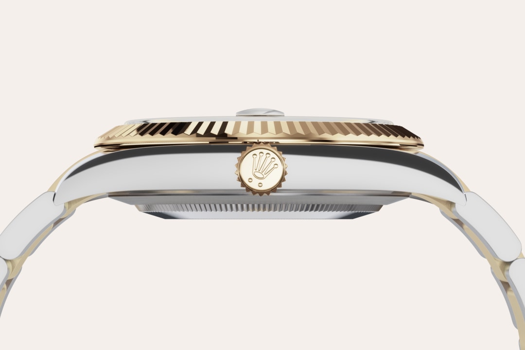 Montre Rolex Datejust 41 en Rolesor jaune – combinaison d’acier Oystersteel et d’or jaune détail 3 - arije Paris