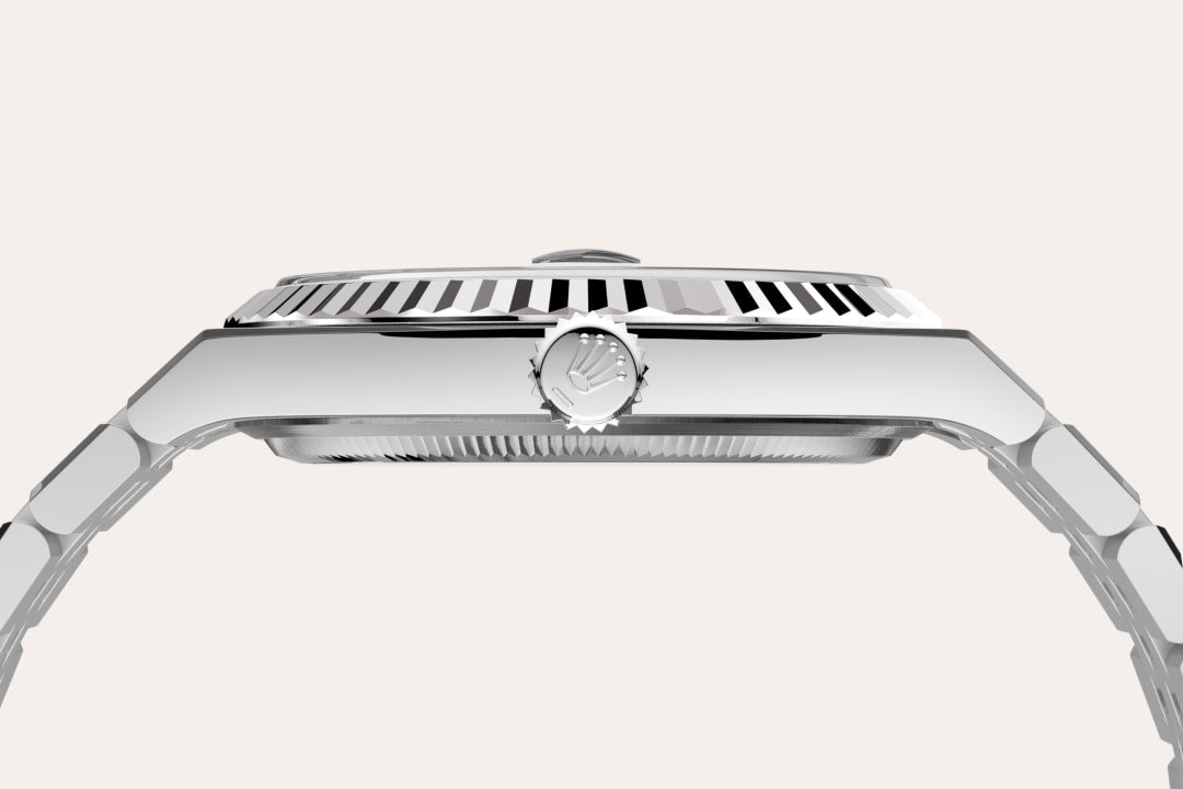 Montre Rolex Land-Dweller 40 en Rolesor gris – combinaison d’acier Oystersteel et d’or gris détail 3 - arije Paris