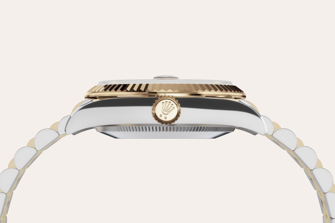 Montre Rolex Datejust 31 en Rolesor jaune – combinaison d’acier Oystersteel et d’or jaune détail 3 - arije Paris