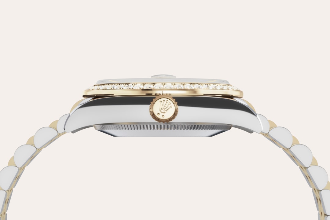 Montre Rolex Datejust 31 en Rolesor jaune – combinaison d’acier Oystersteel et d’or jaune détail 3 - arije Paris