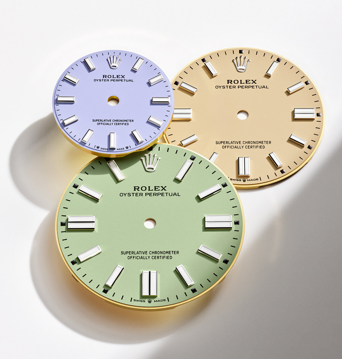 Montres Rolex Rolex Oyster Perpetual cadrans mat lavender, mat pistachio, mat beige - arije Paris