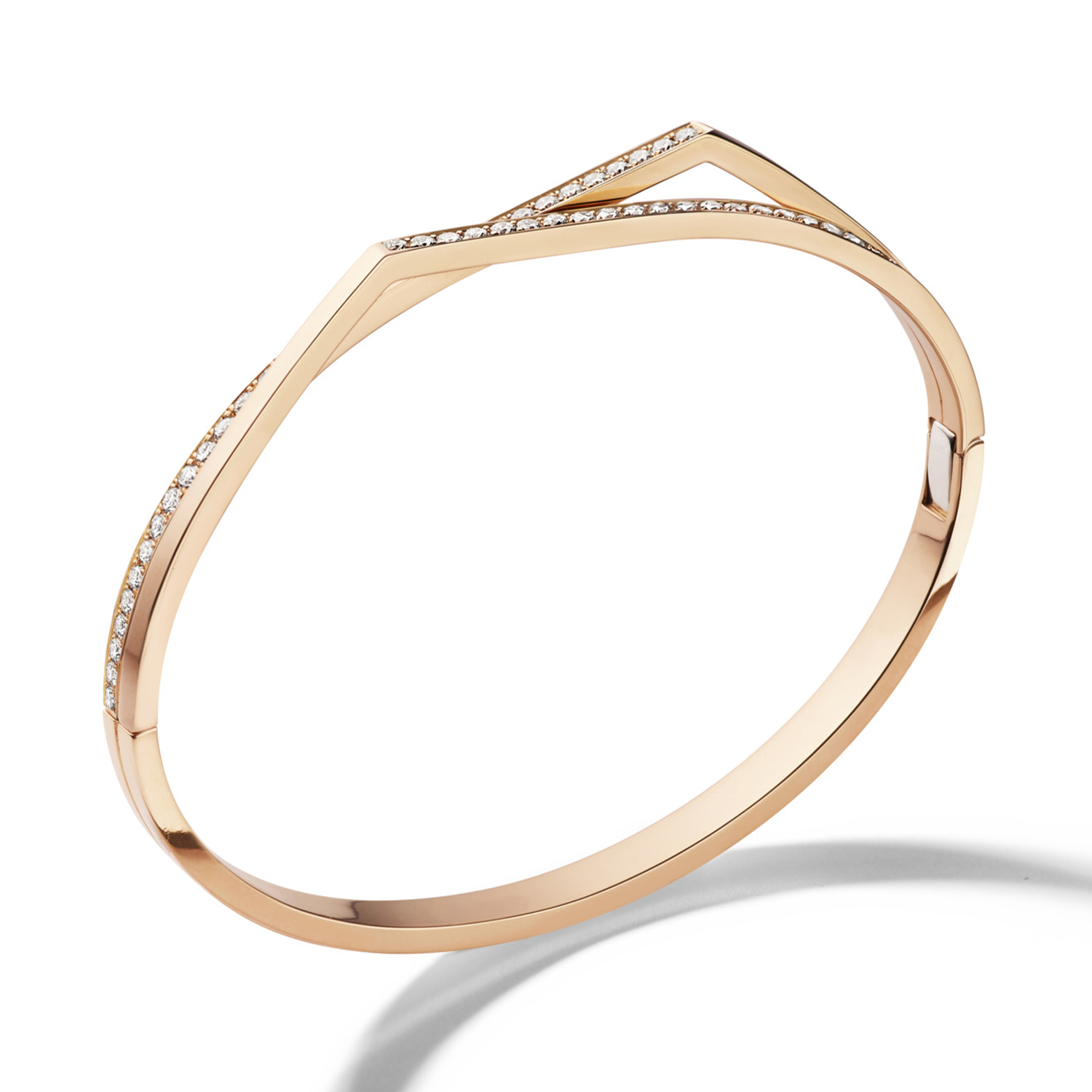 Bracelet antifer en or rose pavé de diamants - Repossi