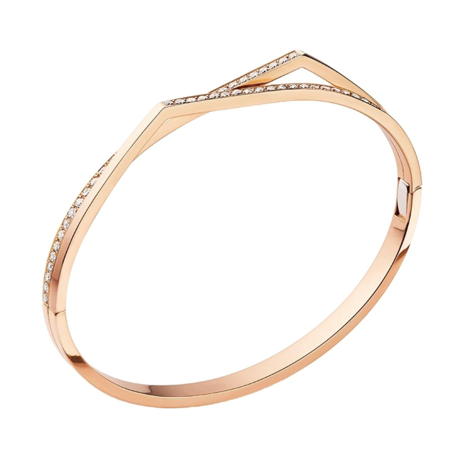 Bracelet antifer en or rose pavé de diamants - Repossi