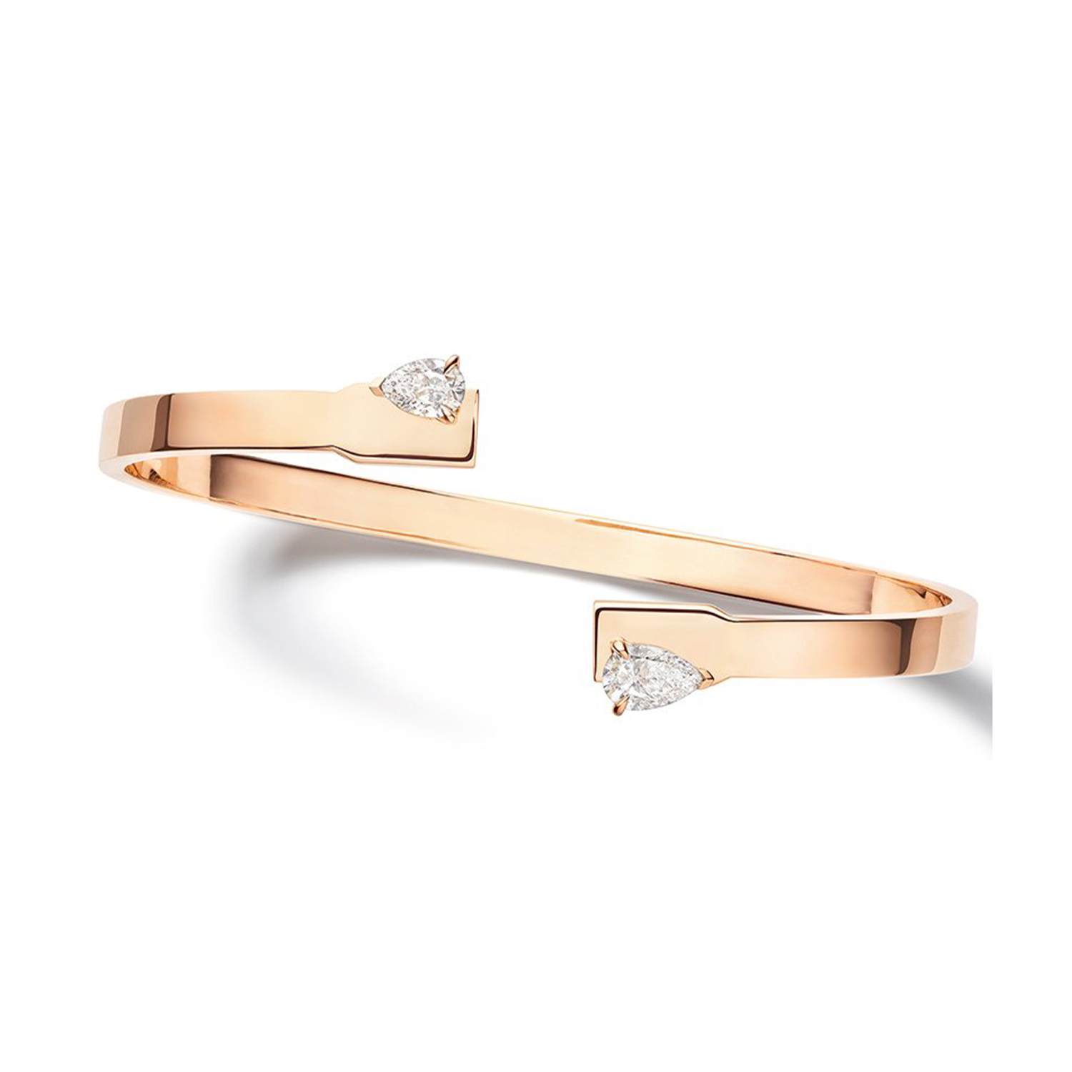 Bracelet serti sur vide en or rose et diamants - Repossi