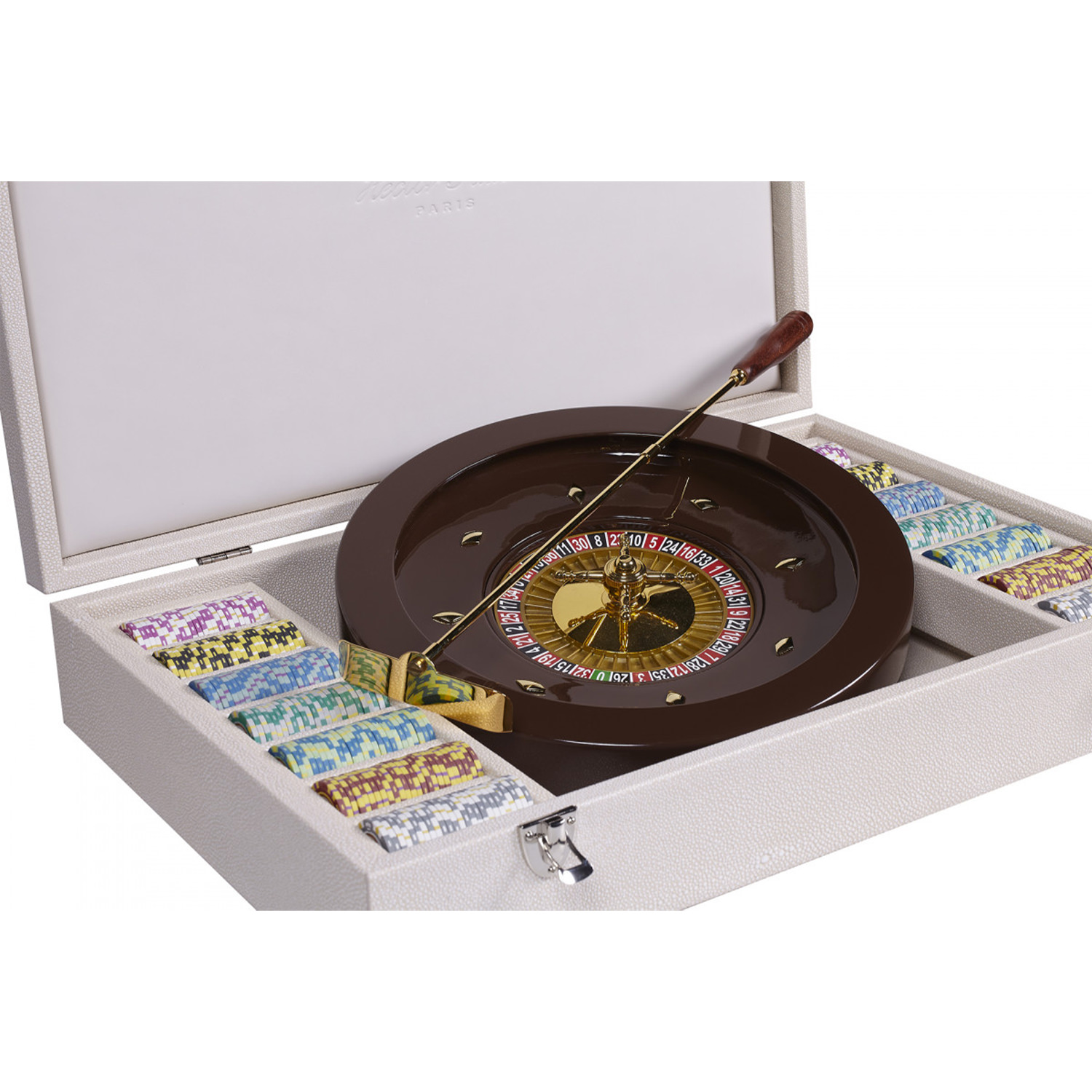 Coffret roulette galuchat beige - Hector saxe