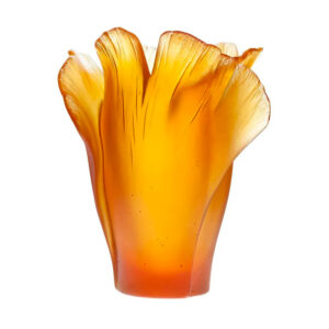 Vase moyen modele ambre ginkgoedition numÃ©rotÃ©e - Daum