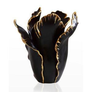 Vase magnum tulipe noir & or - Daum